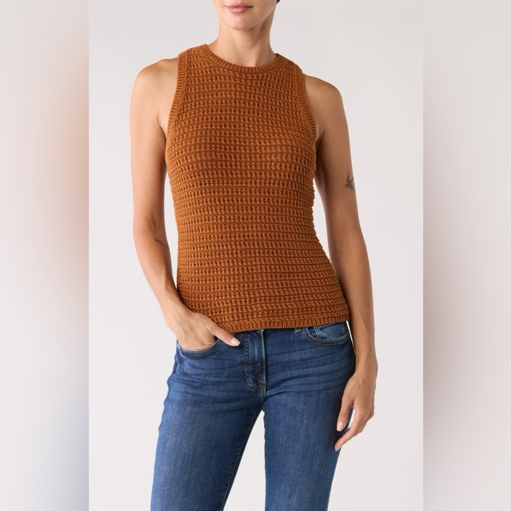 NWT Madewell Open Stitch Crewneck Sweater Tank SZ M